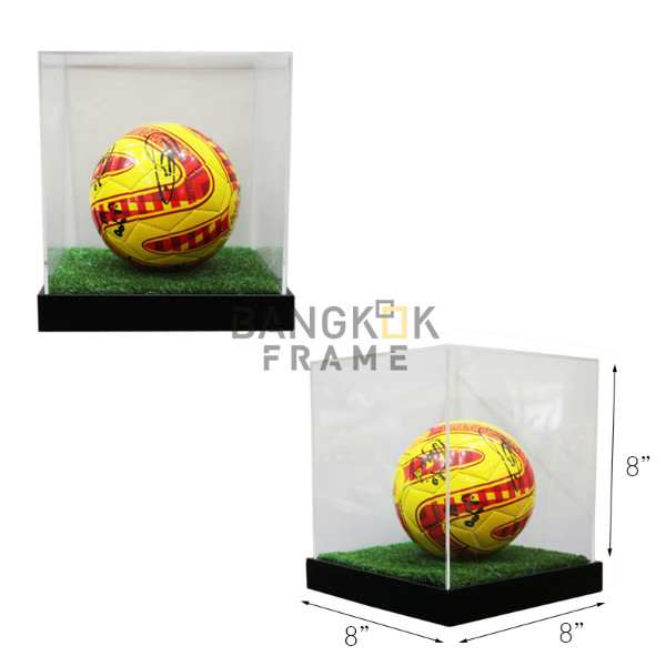 กรอบกล่องใสโชว์สินค้าฐานไม้